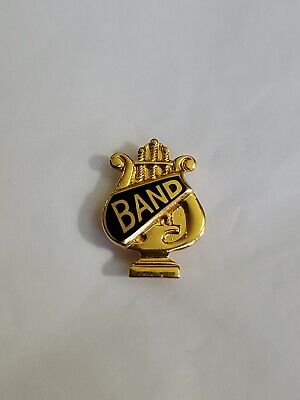 Band Award Lapel Hat Jacket Pin High School Gold Color Metal