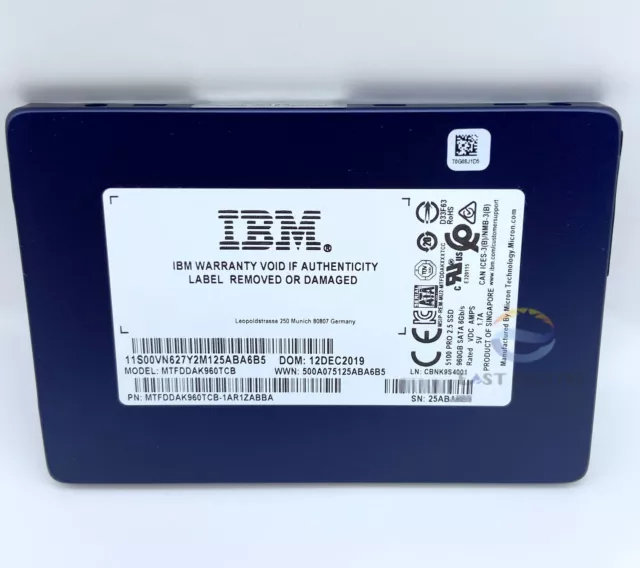 Micron 5100 PRO 960GB MTFDDAK960TCB IBM TCG-E 6Gb/s SED-e SATA 2.5in SSD