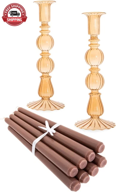 Candle Holders Set of 2 with 8 Matching Candlesticks, Modern Decorative Candle S