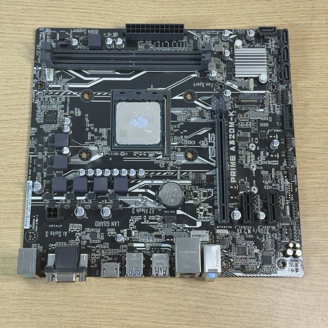 ASUS PRIME A320M-K With Ryen 1400 CPU DDR4 Motherboard Untested