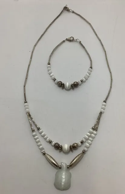 Native American Liquid Silver Turtle Necklace and Bracelet set