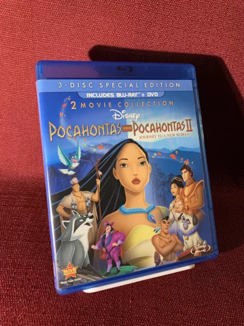 POCAHONTAS 1 + 2 Blu-Ray + DVD Disney 3-Disc Special Edition FREE SHIPPING