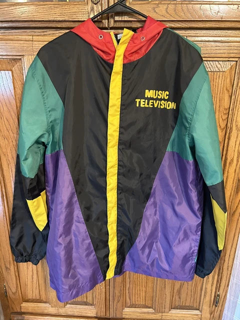 MTV Windbreaker Jacket Red Green Purple Lightweight 2020 Men’s Size Small