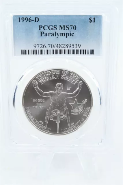 1996-D PCGS MS70 Paralympic Silver Modern Commemorative Dollar