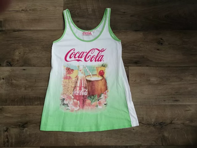 Coca Cola Canottiera tshirt smanicata donna stampa retrò taglia M