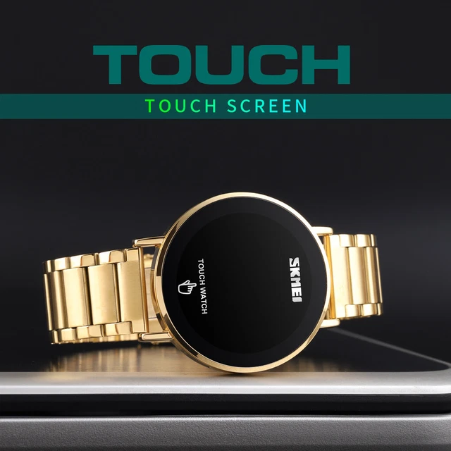 Men's Electronic Watch Fashion LED Touch Screen Waterproof Stainless Steel Band