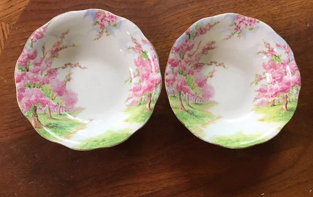 Royal Albert Bone China Blossom Time Pattern Dessert Or Berry Bowl 5.5” Set Of 2