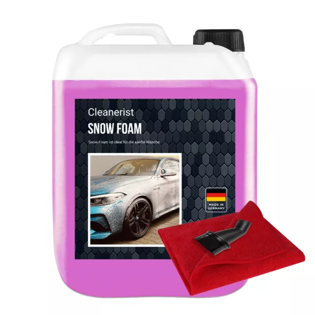 5 Liter Snowfoam Pink Snow Foam Aktivschaum Autowäsche Shampoo + Tuch+Ausgießer