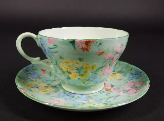 Shelley English Bone China Teacup & Saucer Melody Floral Chintz Ripon Shape