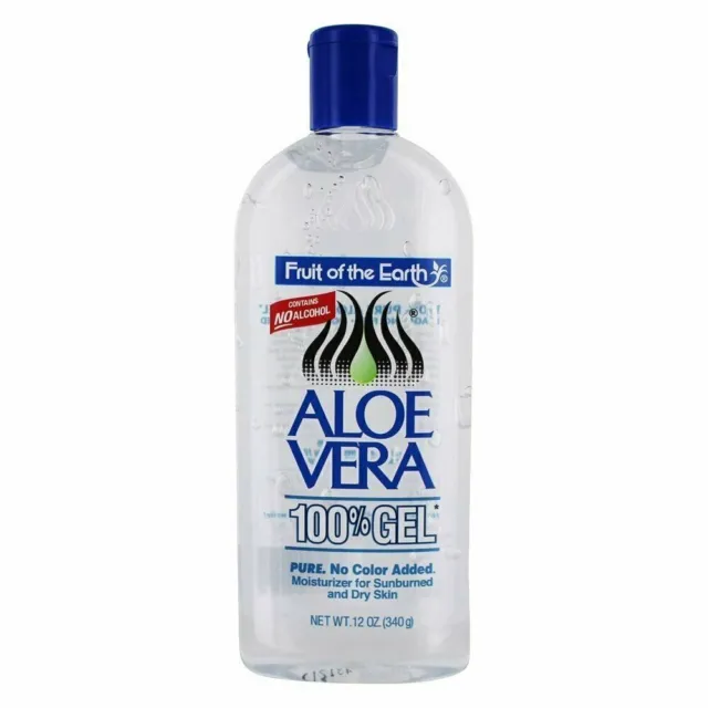 Fruit Of The Earth 100% Pure Aloe Vera Gel Moisturize Sunburn & Dry Skin 12oz