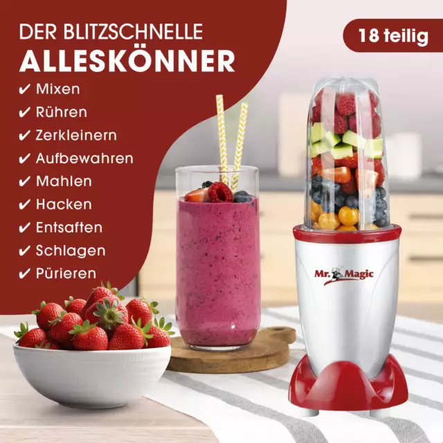 GOURMETmaxx Mr Magic Standmixer Smoothie Maker Obst Entsafter Saftpresse Mixer 2