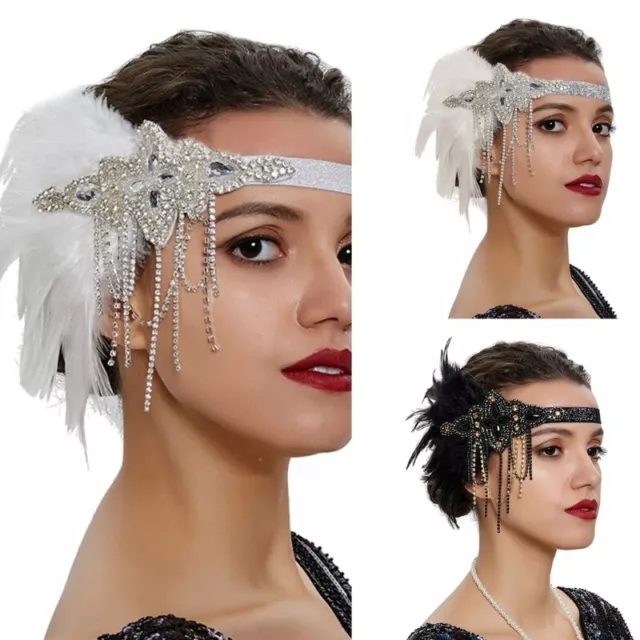 20s Flapper Party Costume Accessories Women Rhinestones Headpiece