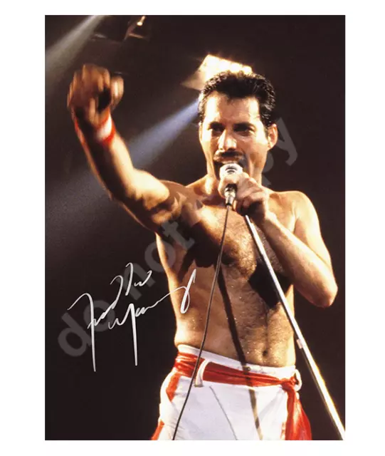 Freddie Mercury Queen Signed Autograph Print Poster Photo Gift A5 A4 A3