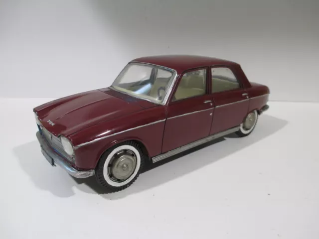 PEUGEOT 204 Berline Bordeaux JOUET ANCIEN A FRICTION par JOUSTRA FRANCE