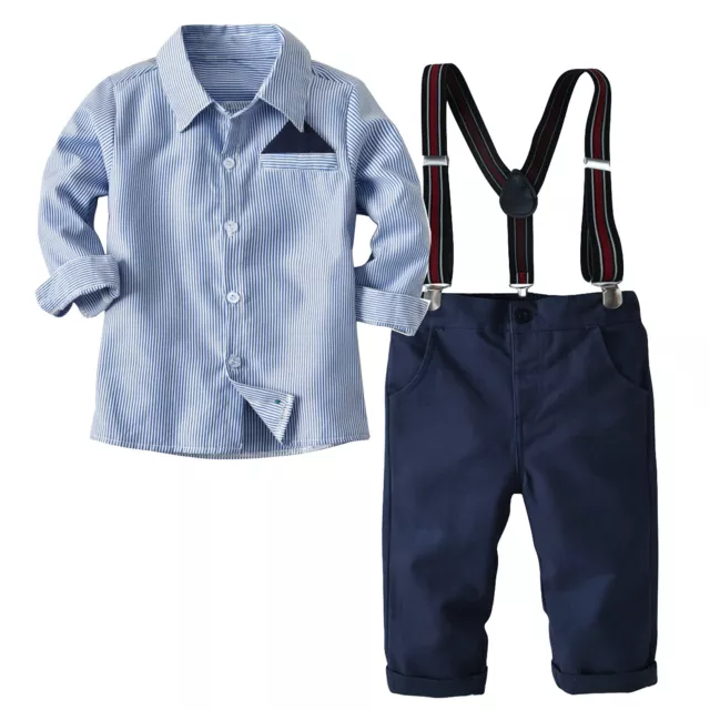 iEFiEL Jungen Bekleidung Set Hemd + Hosenträger + Hose Gentleman Anzug Outfit