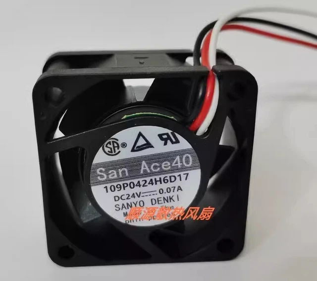 Ventola SANYO DENKI 40x40x20mm – Modello 109P0424H6D17 – 24V 0,07A 3 Pin (Nuova, Spedizione Inclusa)