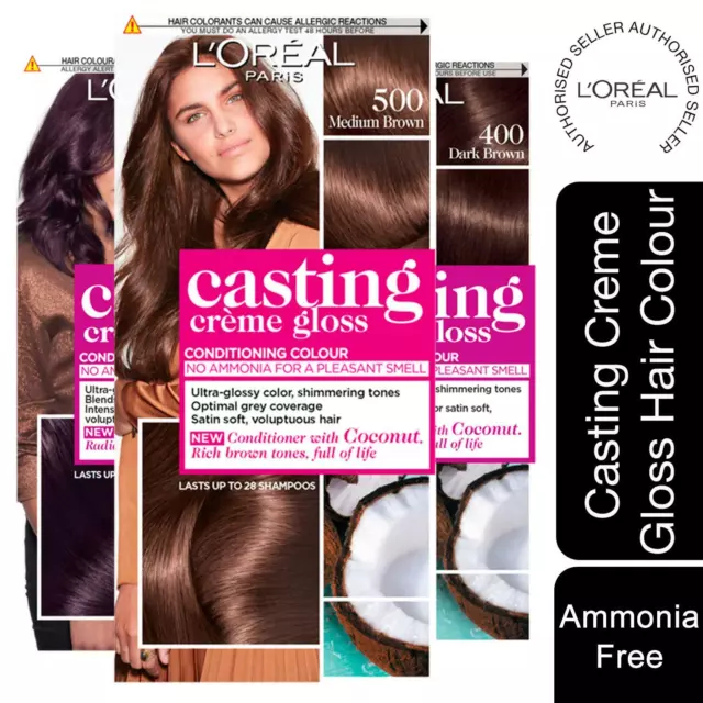 3 Pk L'Oreal Paris Casting Creme Gloss Semi-Permanent Hair Dye Choose Your Shade