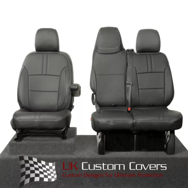 Renault Trafic Sport Business+ (2023+) Block Leatherette Front Seat Covers 638