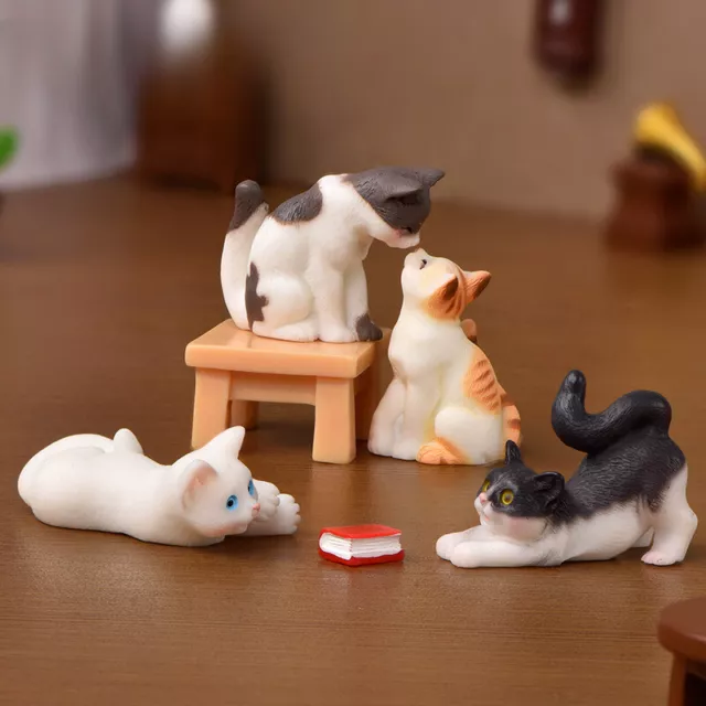 6PC Miniatures 1:12 Scale Dolls House Simulation Cat Pet Paradise Desktop Decor