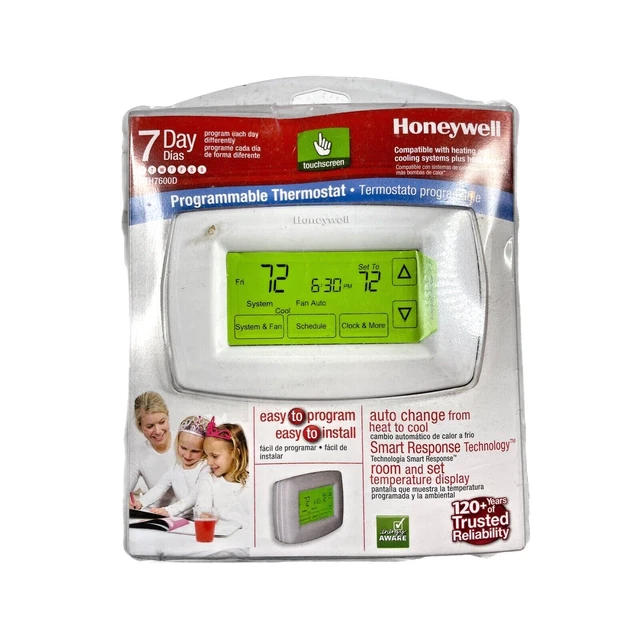 HONEYWELL RTH7600D TOUCHSCREEN 7Day Programmable Thermostat Heat Pump
