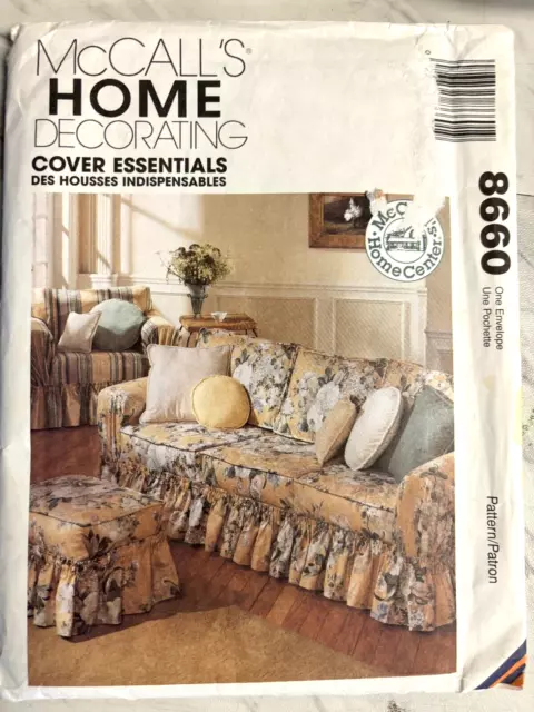 McCall's Home Sofa Cover Slipcover Sewing Pattern Chair Ottoman  Uncut   #8660