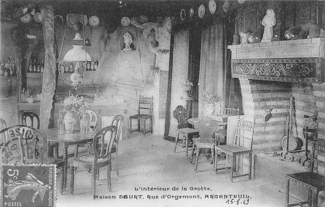 Cpa 95 Argenteuil Maison Dourt Interieur De La Grotte Rue D'orgemont