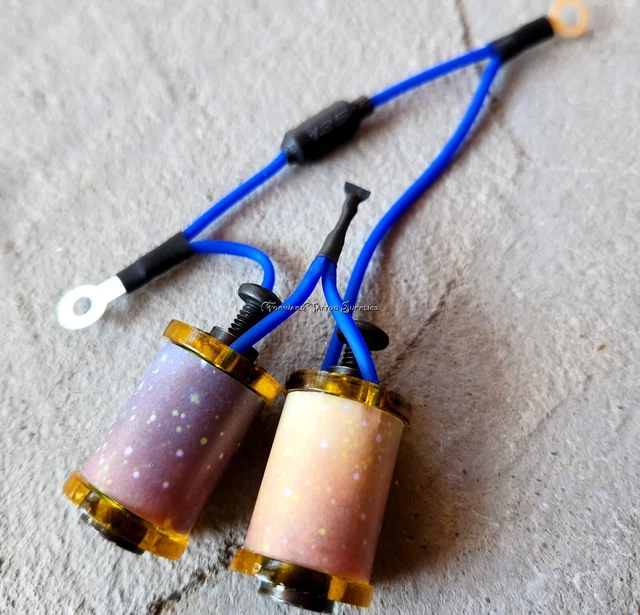 Piezas de máquina de tatuaje de 1,25" 8-32 bobinas 8 envolturas amarillo neón azul galaxia estrellas EE. UU.