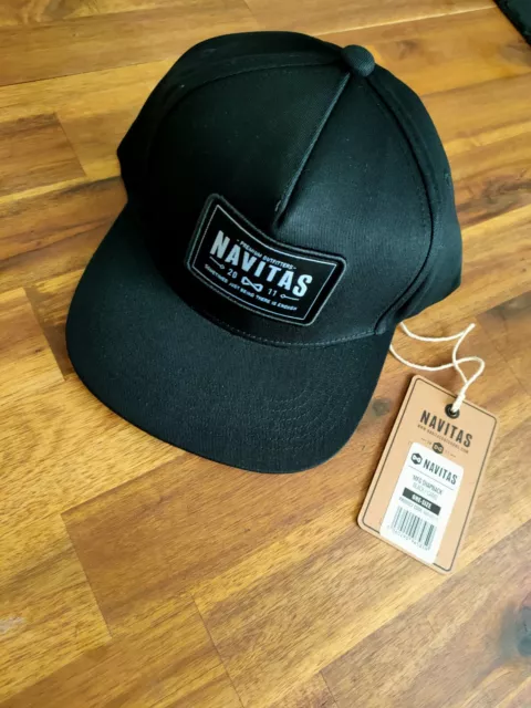 Navitas MFG Black Snapback Cap Hat *One Size* NEW Carp fishing fox korda Nash
