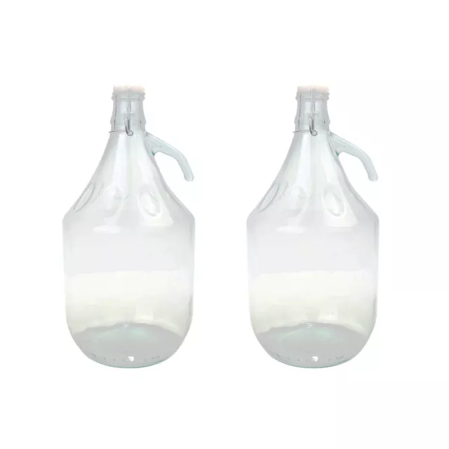 2X Glass Demijohn 5L Bottle  Jar Carboy W/ Swing Top Home Brew Wine Spirits Mead