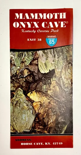 1960s Mammoth Onyx Horse Cave Kentucky Caverns Park I-65 Vintage Travel Brochure