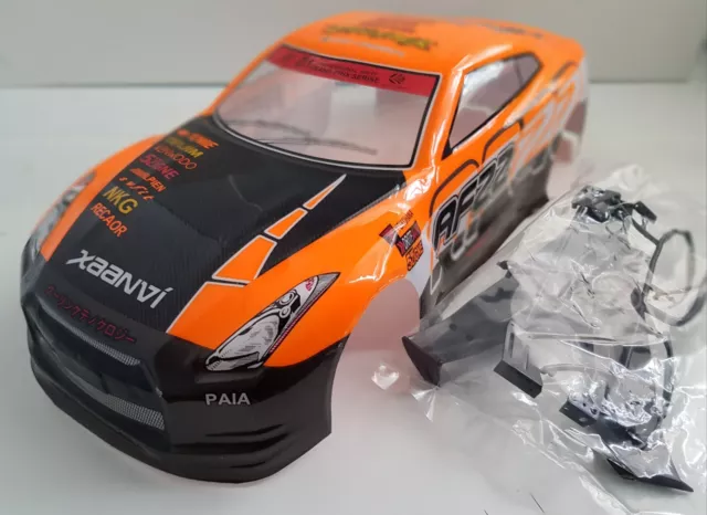 1/10 RC Auto 190mm on Road Drift Nissan GT R35 Body Shell Arancione