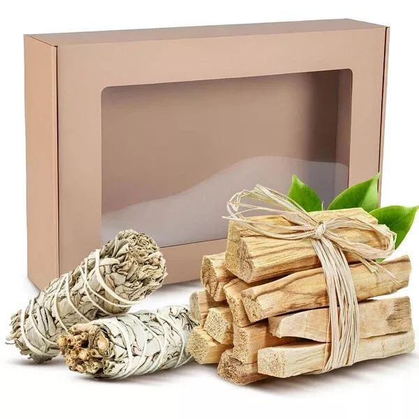 Palo Santo Cebador 200g und Weißen Salbei 20-30g Geschenkset Set Räucherstäbchen