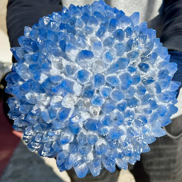 10.5LB New Find sky blue Phantom Quartz Crystal Cluster Mineral Specimen Healing