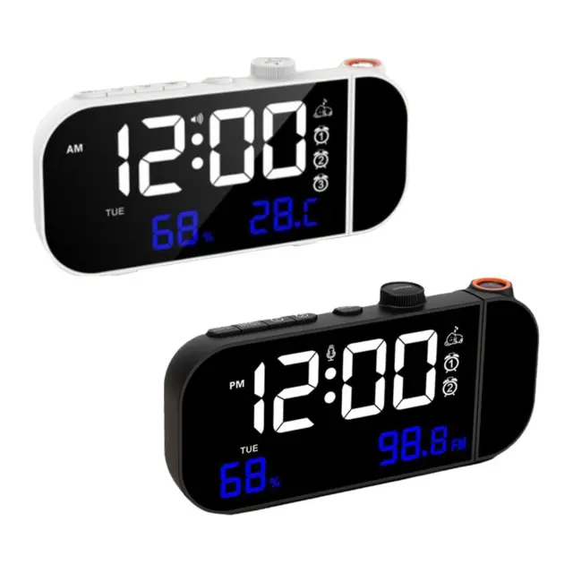 Projection Alarm Clock Dual Alarms Digital Table Clock for Bar Home Bedroom