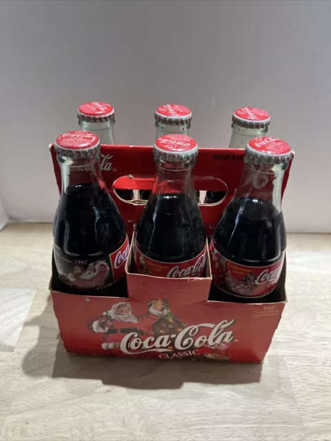 1998 -1997Coca-Cola Coke Classic Christmas edition Bottles set of 6 unopened