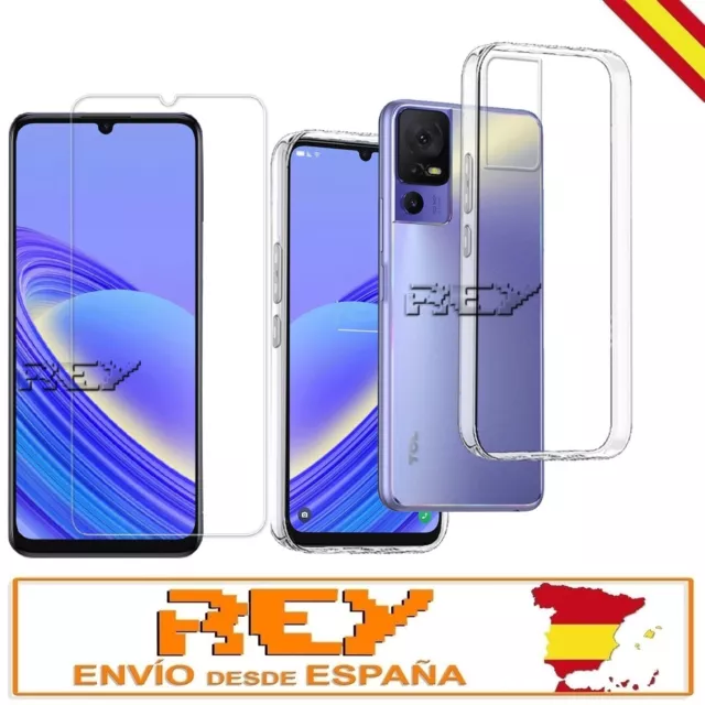 Cristal Templado y Funda Silicona para TCL 40 SE p93-s1179