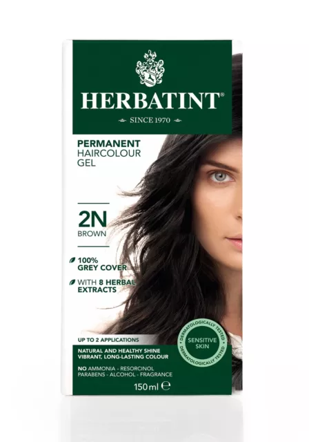 Herbatint Kräuter- Natur Haarfarbe Farbe Brown 2N 150ml - Ammoniak Frei