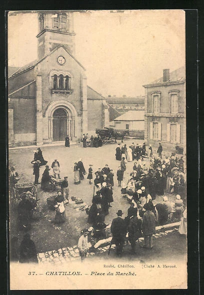 CPA Chatillon, Place du Marché