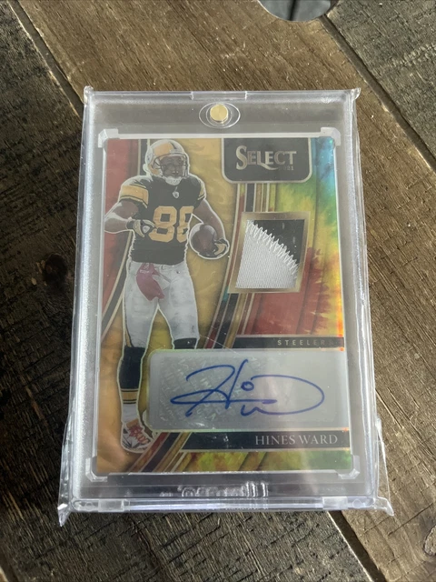 2021 Panini Select Tie Dye Prizm Hines Ward 2 Color Patch Auto #/25 Steelers