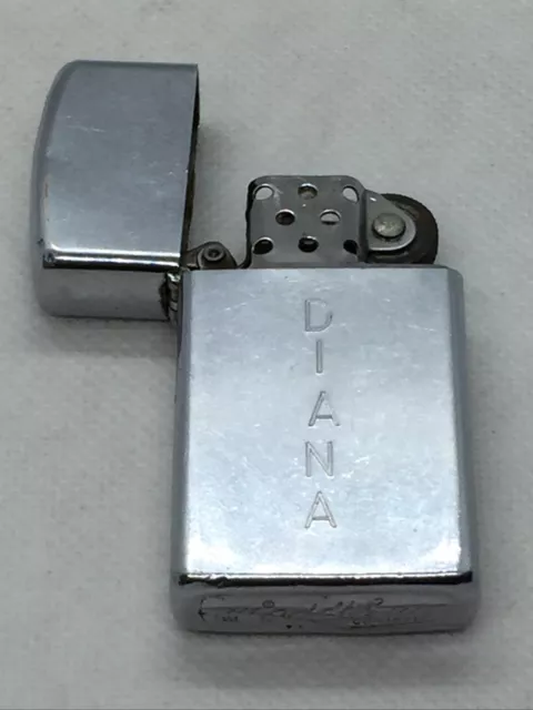 2.25" x 1.25" 1976 Vintage DIANA Personalized Slim Zippo Lighter Date Coded