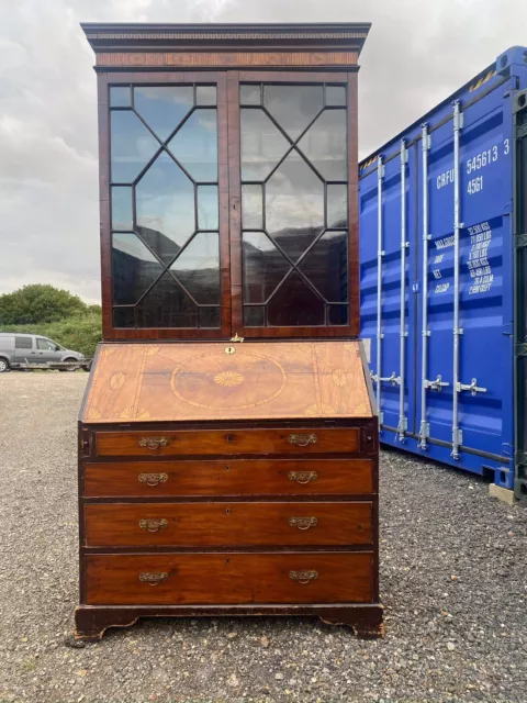 Fantastic George 111 Inlaid Bureau Bookcase