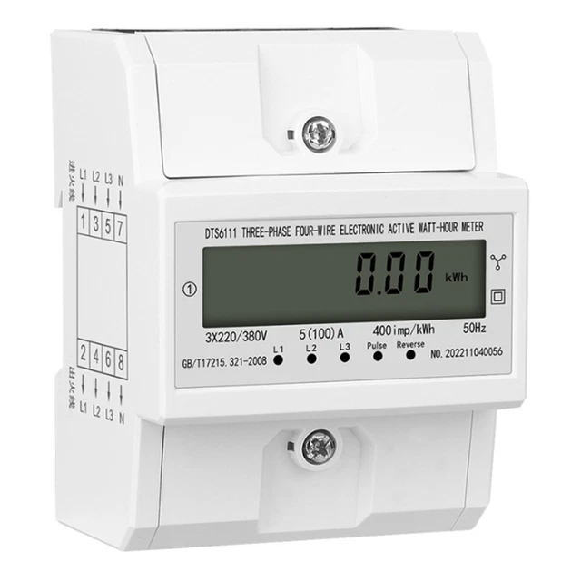Medidor de energía trifásico con pantalla LCD fácil de usar con rendimiento estable