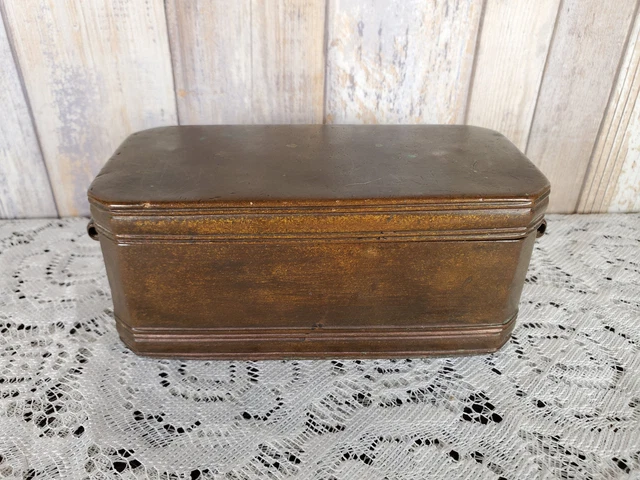 Antique Heavy Bronze Mindanao Betel Nut Box 3 Compartments Hinges High Quality