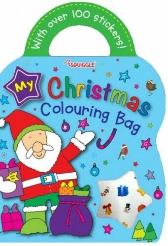 CHILDRENS CHRISTMAS COLOURING STICKER ACTIVITY BOOK 100 STICKERS BAG boys girls