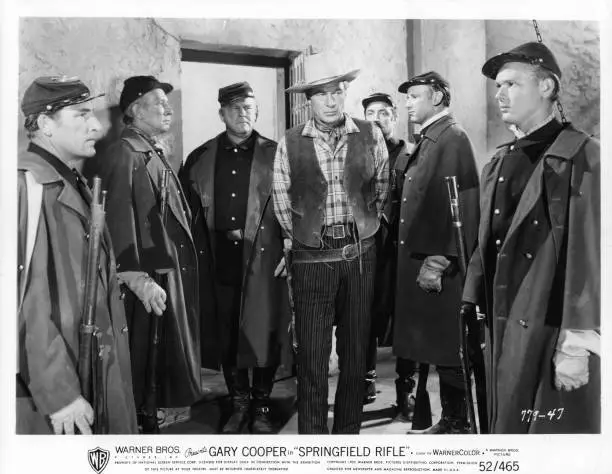 GARY COOPER IS arrested for the movie Springfield Rifle 1952 Old Photo ...