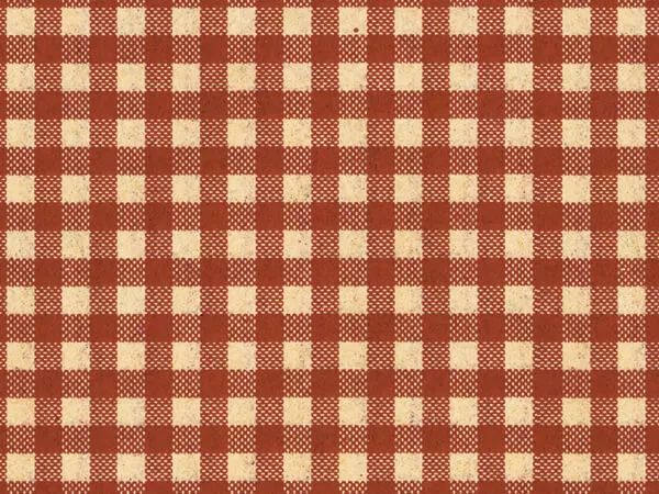 Hoja de papel de tejido de diseño BORGOÑA GINGHAM en KRAFT elige tamaño e cantidad del paquete