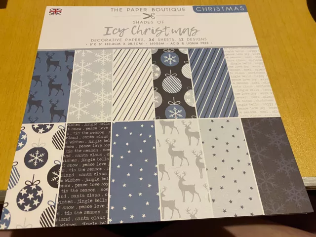 The Paper Boutique - Ivy Christmas Decorative Papers - 36 8x8 Sheets - New