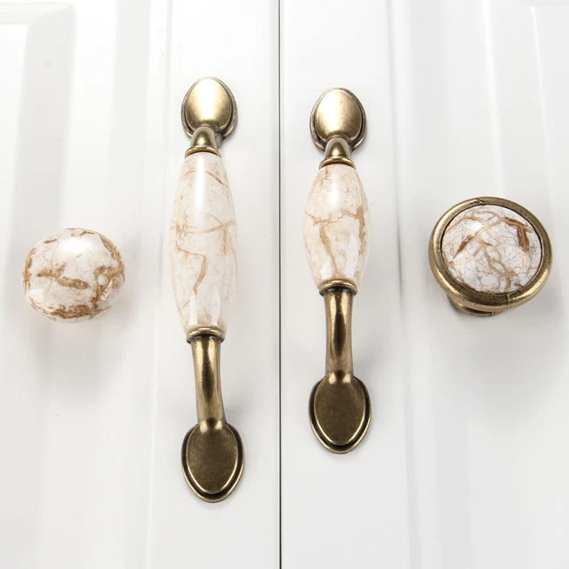 Armoire style marbre style européen armoire porte armoire boutons de traction poignées céramique