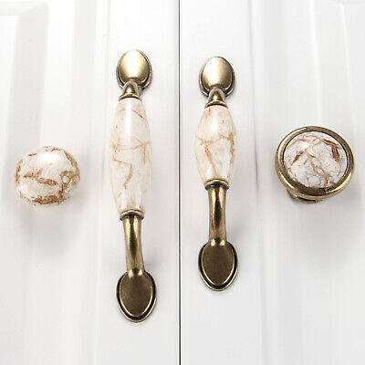 European Stylist Marble Style Cabinet Door Cupboard Pull Knobs Handles Ceramic
