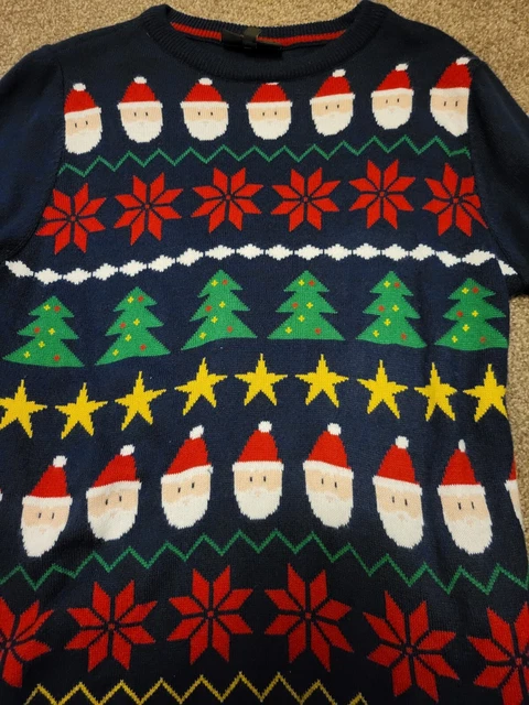 Christmas Jumper Age 11-12 Years girls boys kids BHS santa Snowman xmas tree 3